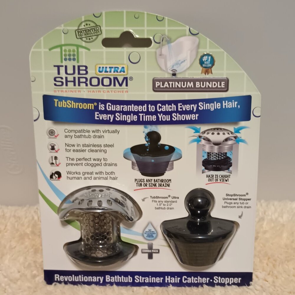 NWT ~ TubShroom Ultra Edition 1.5 in. Chrome Stainless Steel Hair Catcher